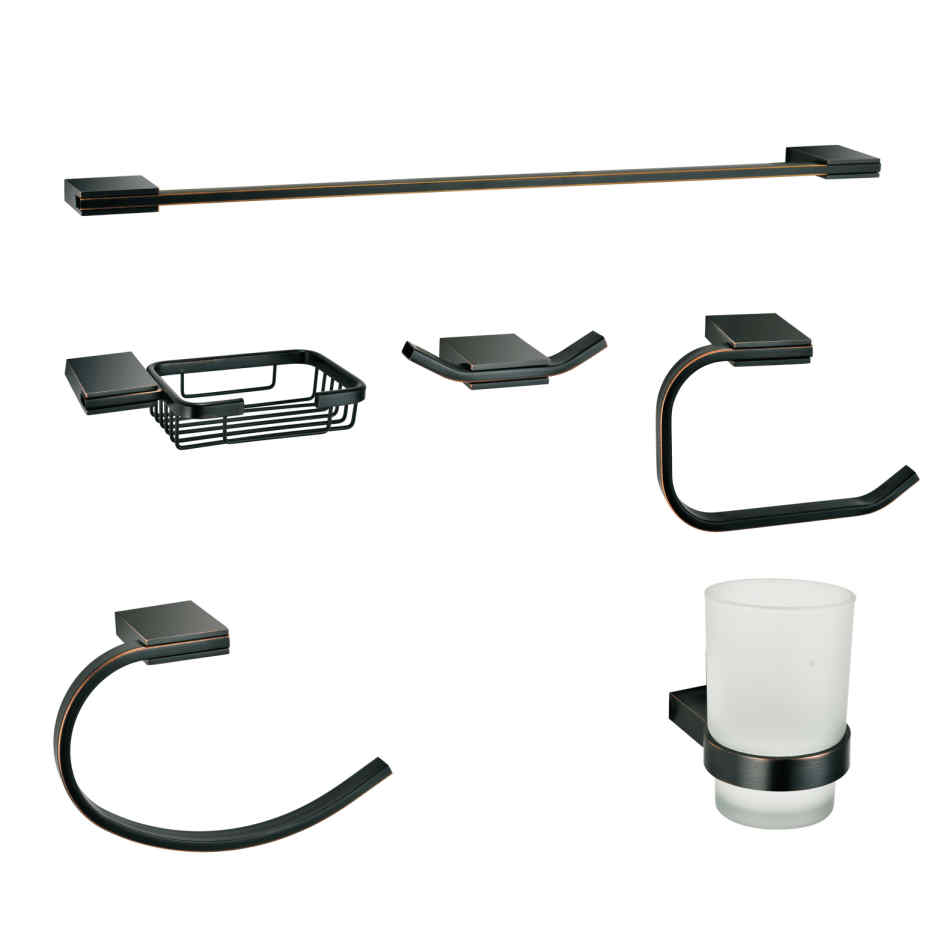 Phụ kiện phòng tắm Matte Black Bath Set thanh khăn