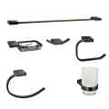 304 Stainless Steel Matte Black Bath Bathroom Accessories Set Toilet Brush