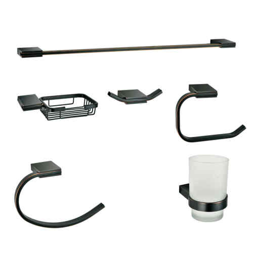 304 Stainless Steel Black Bath Bathroom Shelf Accessories Set Towel Rack With Towel Bar