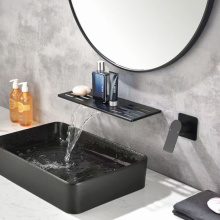 Moderne schwarze Messing Wandhalterung Duschmischer Wasserhahn