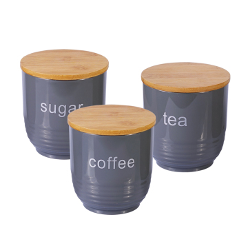 Tea, Coffee, and Sugar Storage Solutions: Wooden Lid Glass Canister Sets for the Kitchen