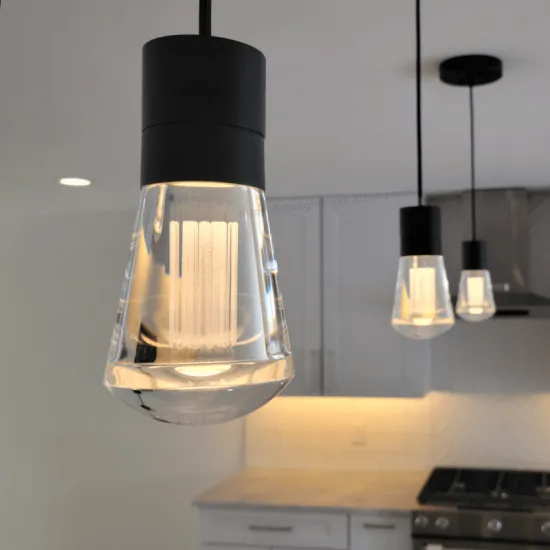 Modern Home Ceiling Hanging Light: Kitchen Decorative LED Pendant Lamp with Crystal