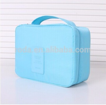 2015 Fashion Style 600D Fabric Foldable Printed Storage Travel Cosmetic Ladies Bag