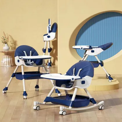 Versatile Kids Dining Chair: Foldable Baby Feeding Chair & Baby Rocker Combined