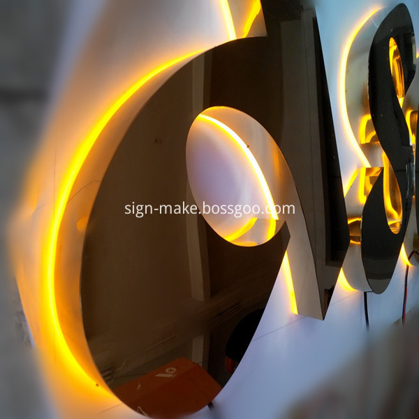 gold halo lit letters