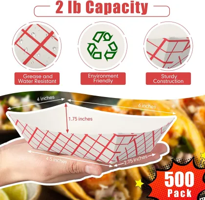 Biodegradable Kraft Paper Boat Tray for Snacks