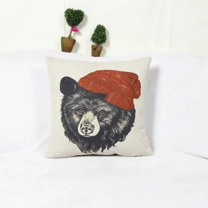 bear cable knit pillow cover face cushion pillow