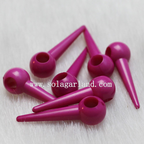 Couleurs opaques bâton acrylique Spike Bicone perles breloque pour bracelet