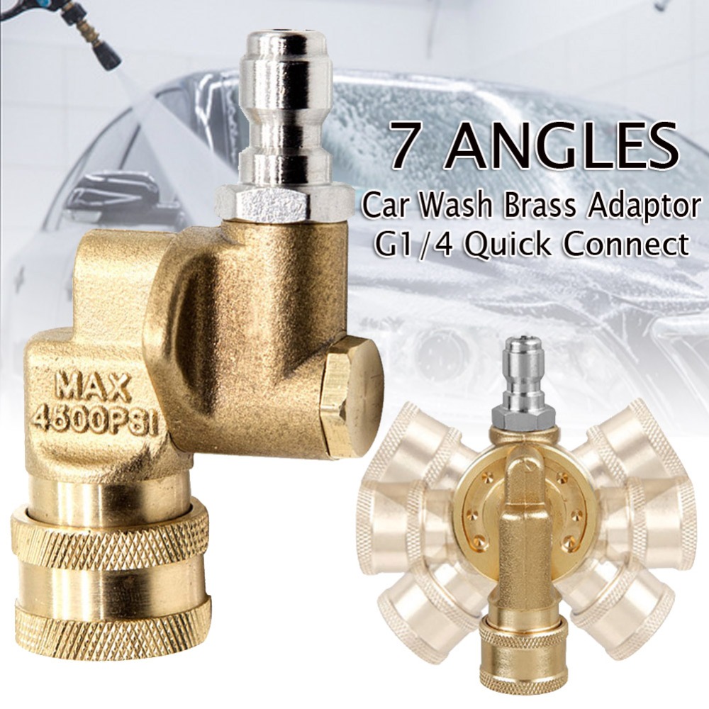 7 point G1 / 4 Brass adapter for car washing, metal quick connector, gun barrel, high pressure washer accessories, clean blind