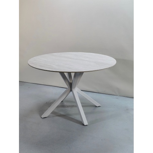 Mesa redonda moderna para exterior con superficie de piedra sinterizada