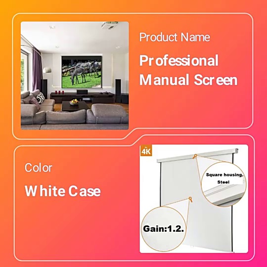 OEM Roll up self lock manual projection screen