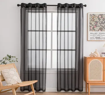 Luxury Chiffon White and Black Sheer Tulle Curtain Voile for Living Room