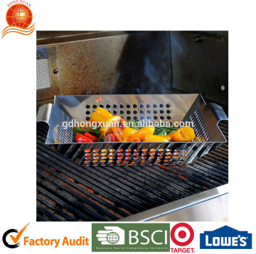 Professional vegetable basket with durable grade stainless steel 430 bbq pan