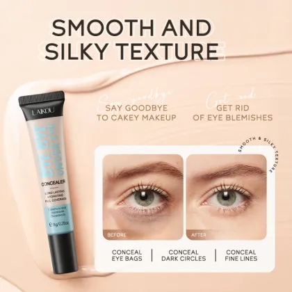 LAIKOU 8g Bye Bye Under Eye Concealer: Full Coverage, Long Lasting, Hydrating, Skin Tone Adjusting