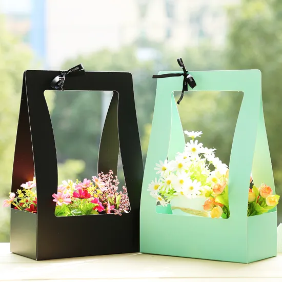 Flat Packed SBS Paper Packaging Flower Box