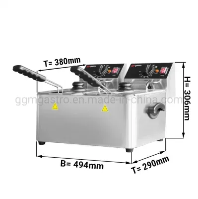 Potato, Chip, Fish, Butterball, Turkey, Commercial Large Double Tank Electric Deep Fryers with Oil Filtration and Basket Counter Top Fryer