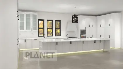 Modern white open kitchen custom kitchen cabinets
