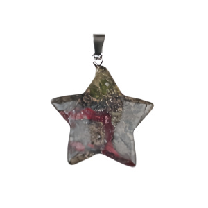 Bloodstone 30mm Star Pendant Pendant for DIY Making Jewelry