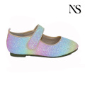 Sapatos encantadores de arco-íris com glitter Mary Jane para crianças