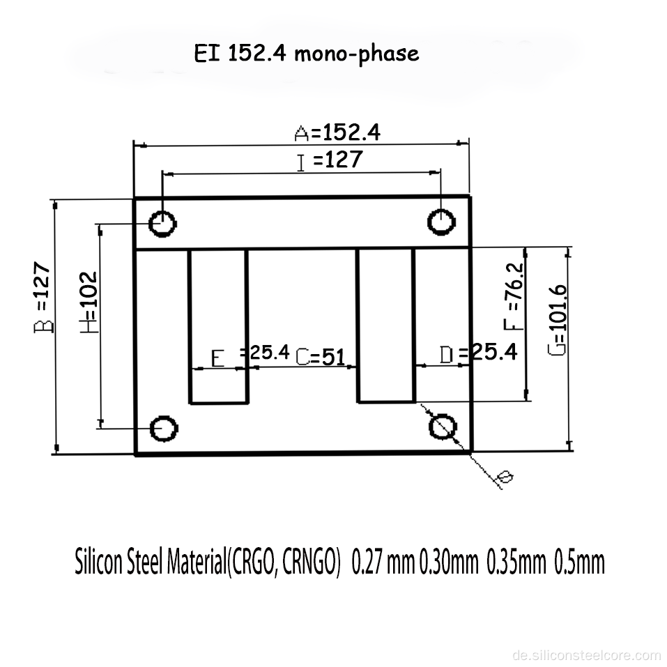 Laminas Monofasicas, S/M, EI-152.4TYPE 50W800