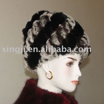 Knit Rex Rabbit Fur Winter Hat