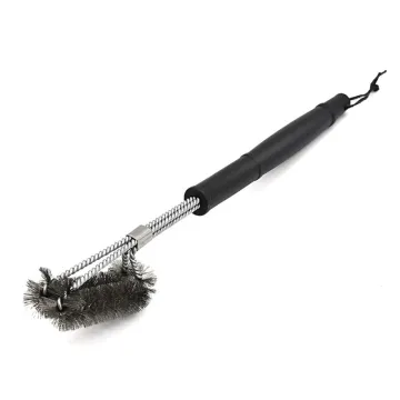 Outdoor Household Barbecue Utensils Stainless Steel Cleaning BBQ Brush with Handle