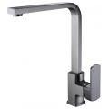 Black Brass Curved Single Lever Kitchen Sink Mixer Faucet