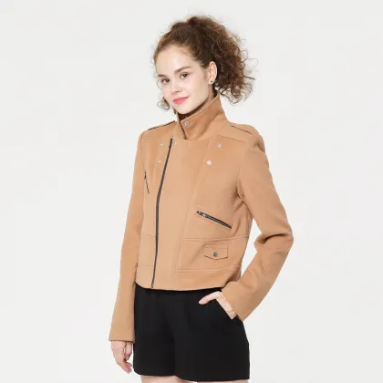 Autumn and Winter Long Sleeve Women Woolen Blazer