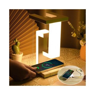 Magnetic Levitating LED Desktop Night Light with Wireless Phone Charging