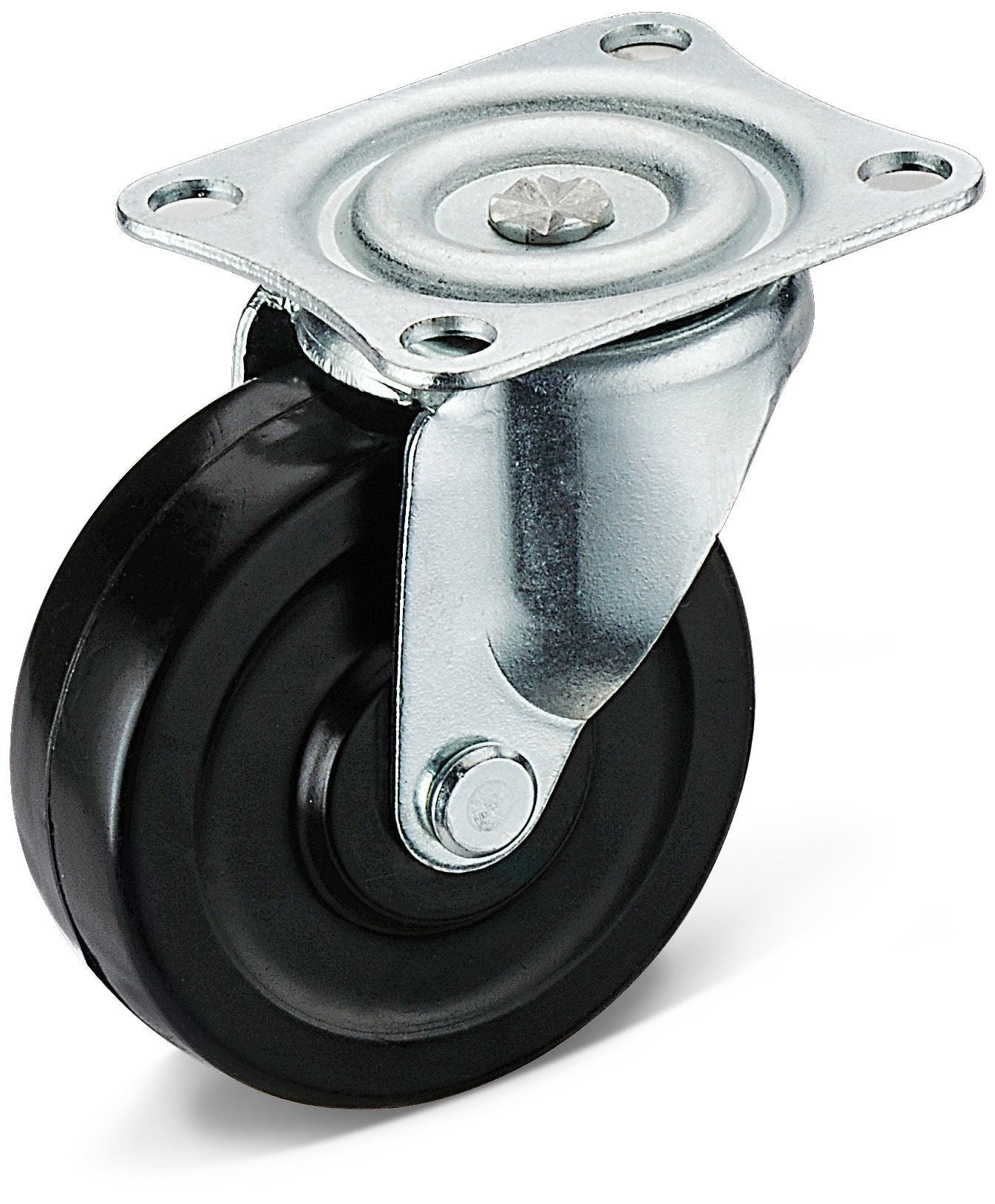 Black Rubber Flat Bottom Casters