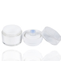 White color acrylic airless press jar