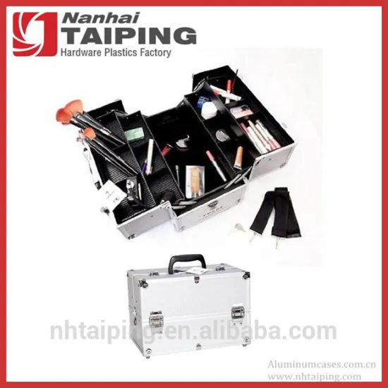 Silver Aluminum Nail Polish Organizer Case Carrying Case for Cosmetics Make Up Box