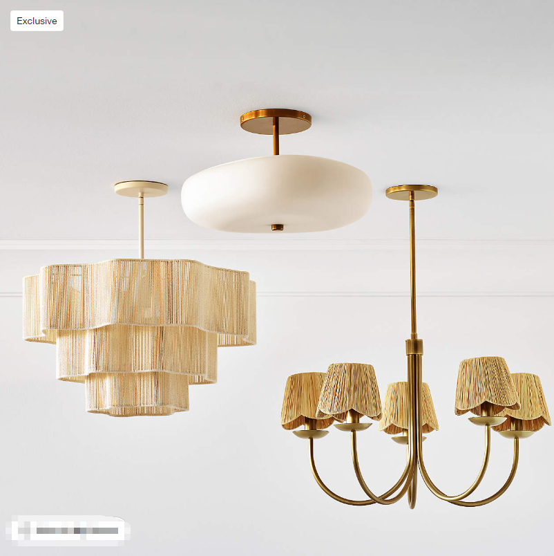 Kids Raffia Chandelier Ceiling Light (4)