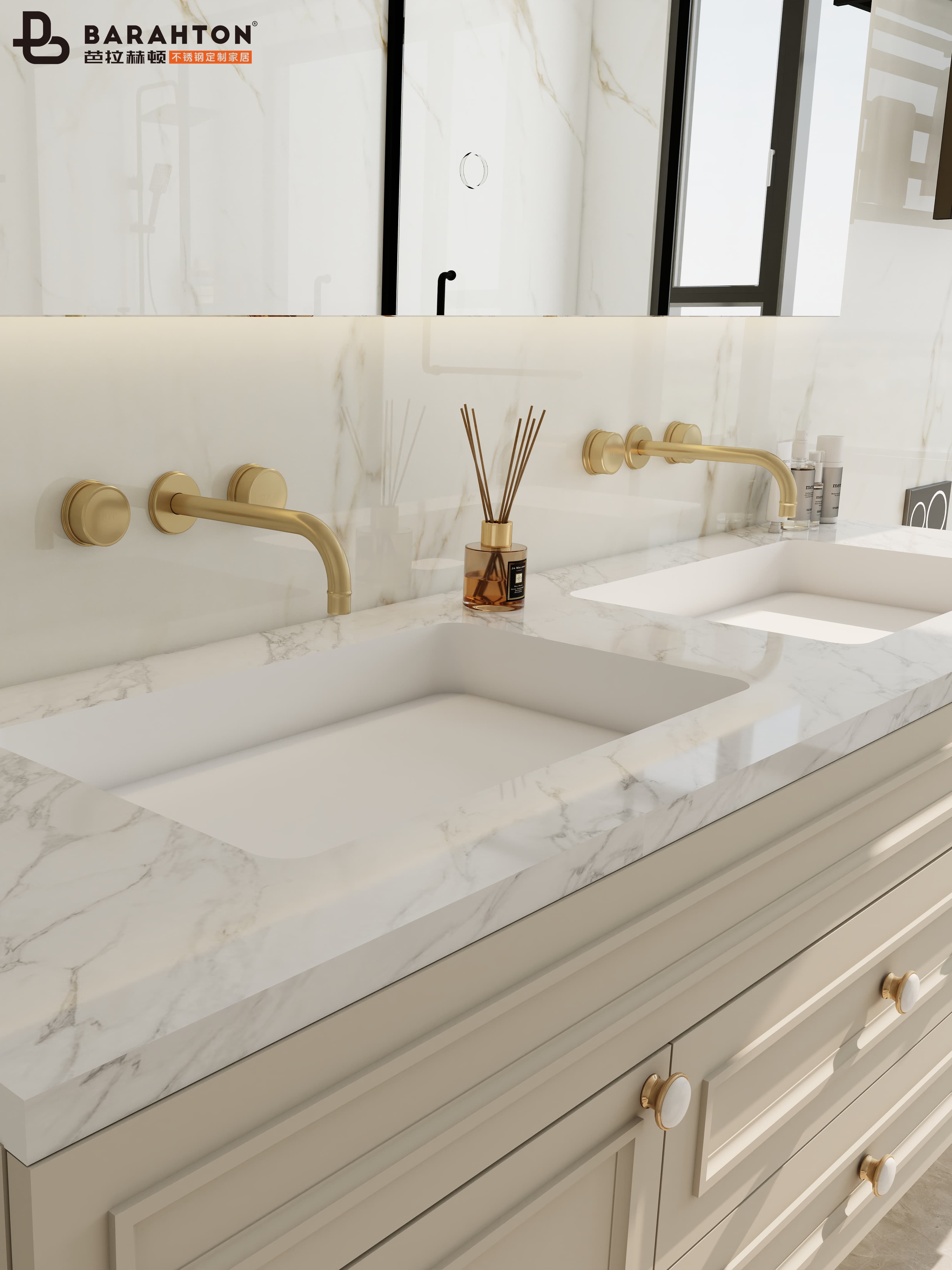 rust proof wall hung vanity for coastal homes