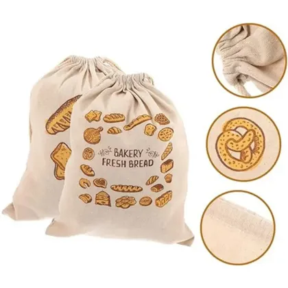Eco friendly Reusable Lined Bread Bags for Homemade Bread Gift Giving Fresh Bread bag