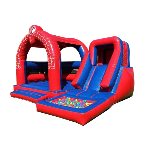 Spider-Man Inflatable Bouncy Castle Combo with Slide for Kids' Events