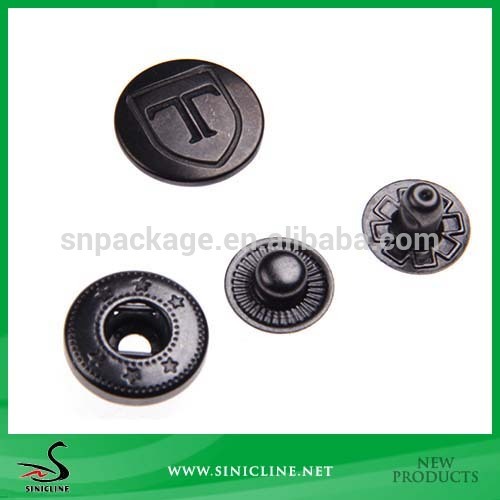 Sinicline New fashion custom brand name engraved four part metal jacket snap button