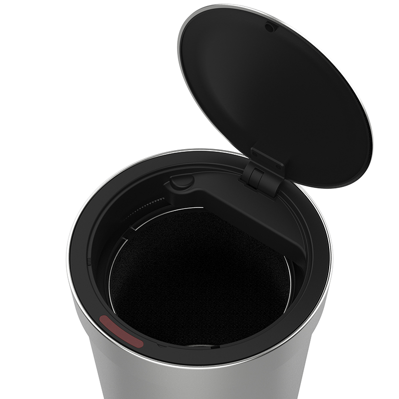 round sensor trash can