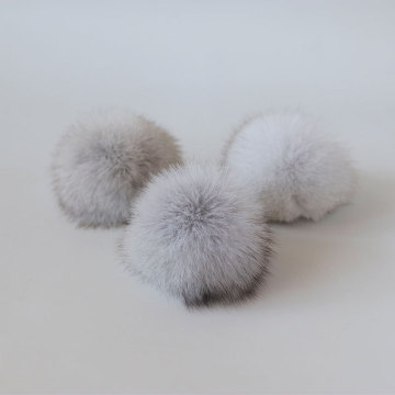8cm Real Fox Fur Pom - Small Fur Pom Ball for DIY Accessories