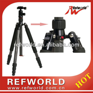 Interchangable between 1/4" and 3/8" screw T-2525 camera tripod kit with ball head