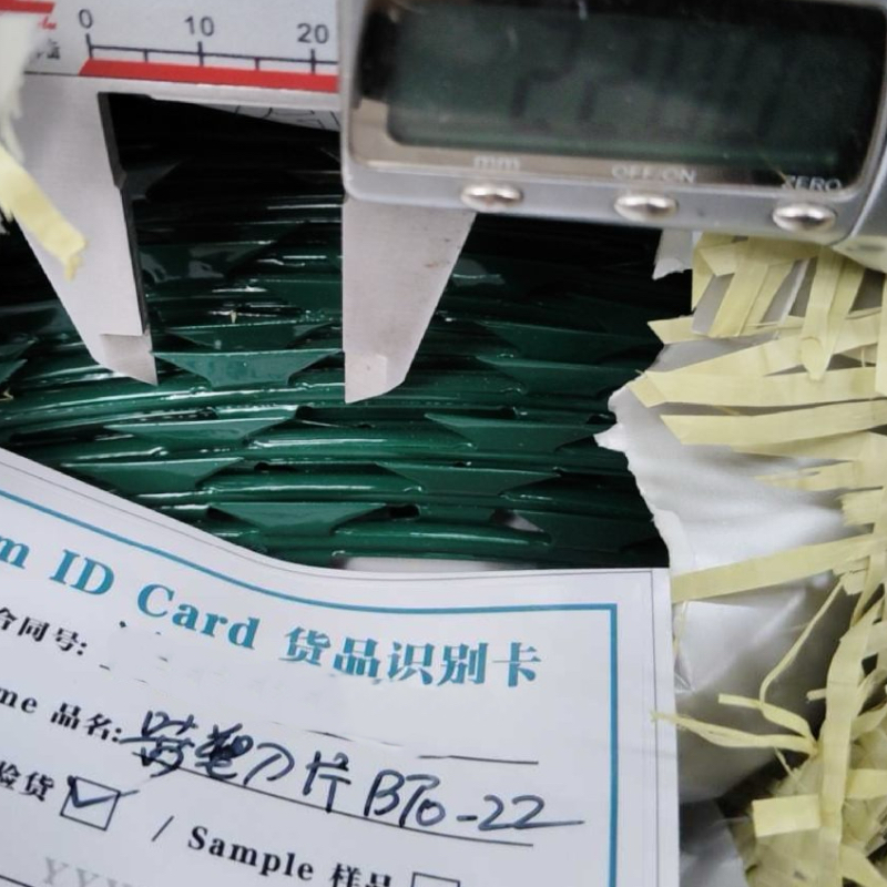 BTO-22 PVC coated green razor wire, extra corrosion protection, manufactured by ANJIA.