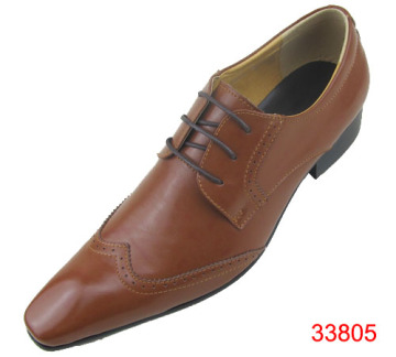 elegant sharp head smooth good calfskin men dress shoes