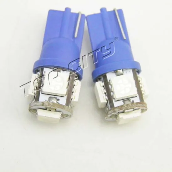 2016 Factory Price T10 5SMD 5050 Blue color 12V Car LED Bulb