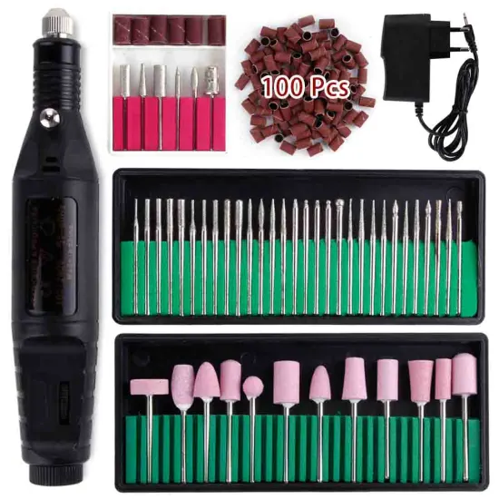 Electric Manicure Milling Machine Ceramic Cutters Tools Set Nail Drill Bits Professional Art Files Polisher Pedicure Apparatus