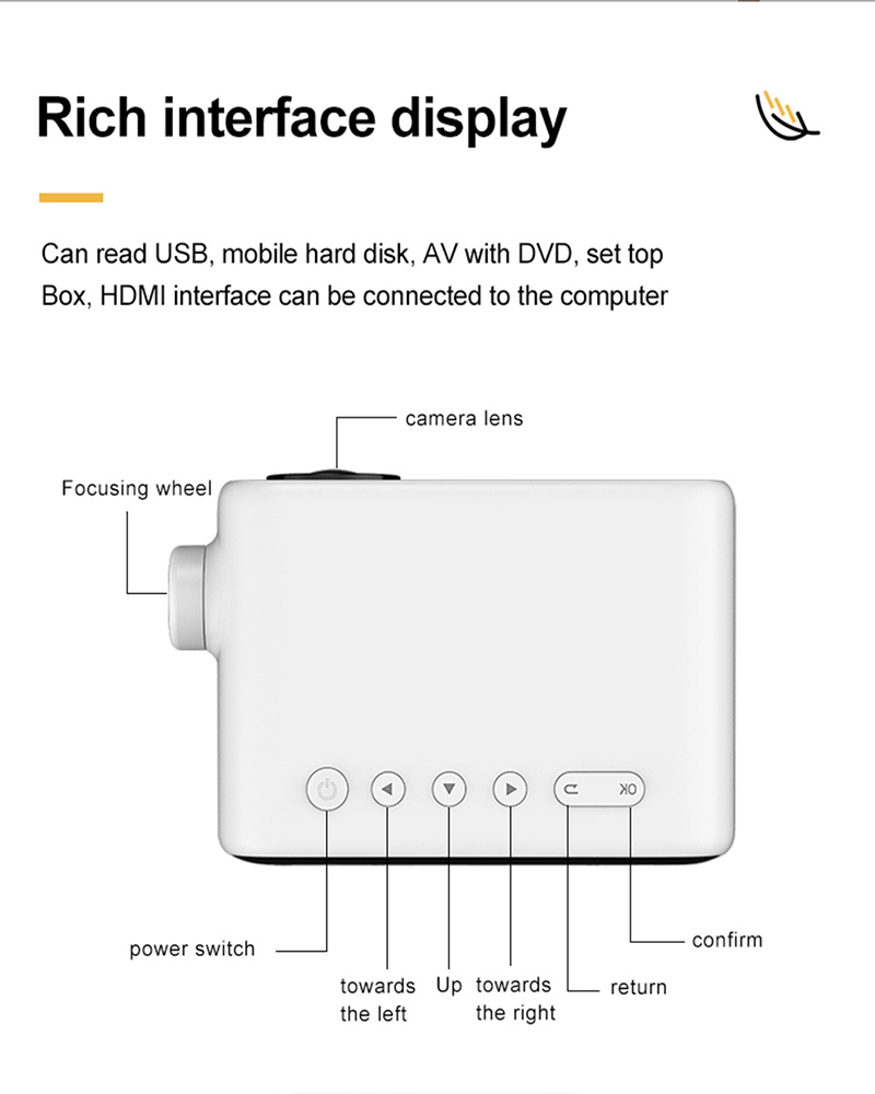 mini portable projector with speaker