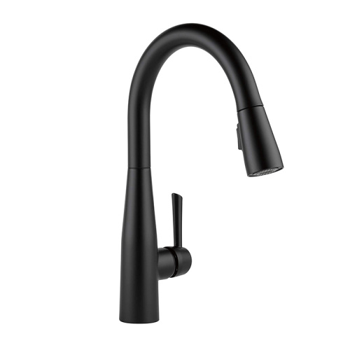 Grifo de fregadero negro mate toque de cocina