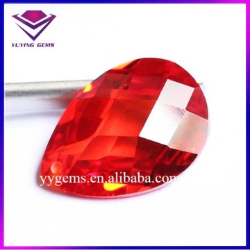 Side Hole Turtle Facet Synthetic CZ Orange Color Cubic Zirconia Gemstone Pendant Jewelry