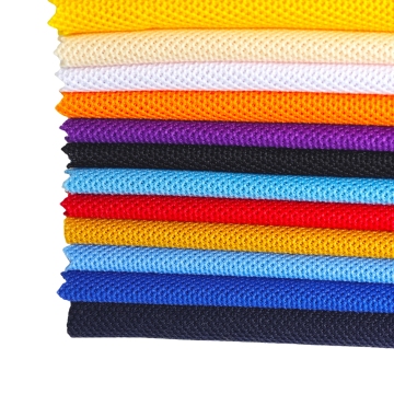 Factory Wholesale 150D 240~250gsm Polyester Sports PK Mesh Pique Fabric for Uniform Polo T-shirts