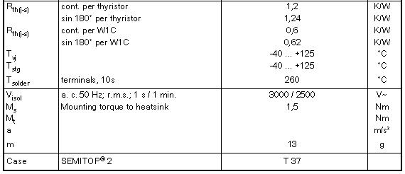 Antiparallel Thyristor module SK45WT12 (2)