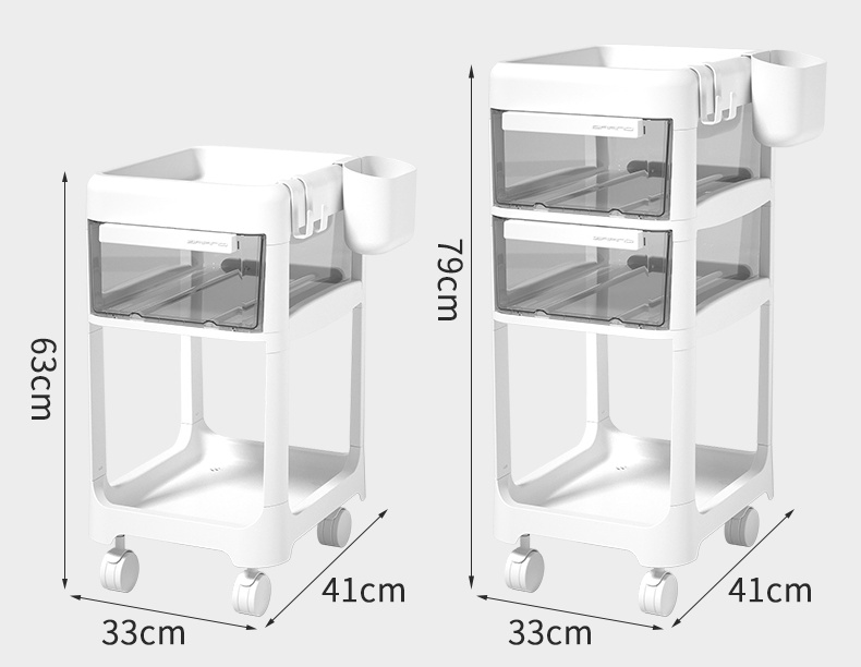 Rotary Collapsible ABS Organizer Storage Drawer Cart